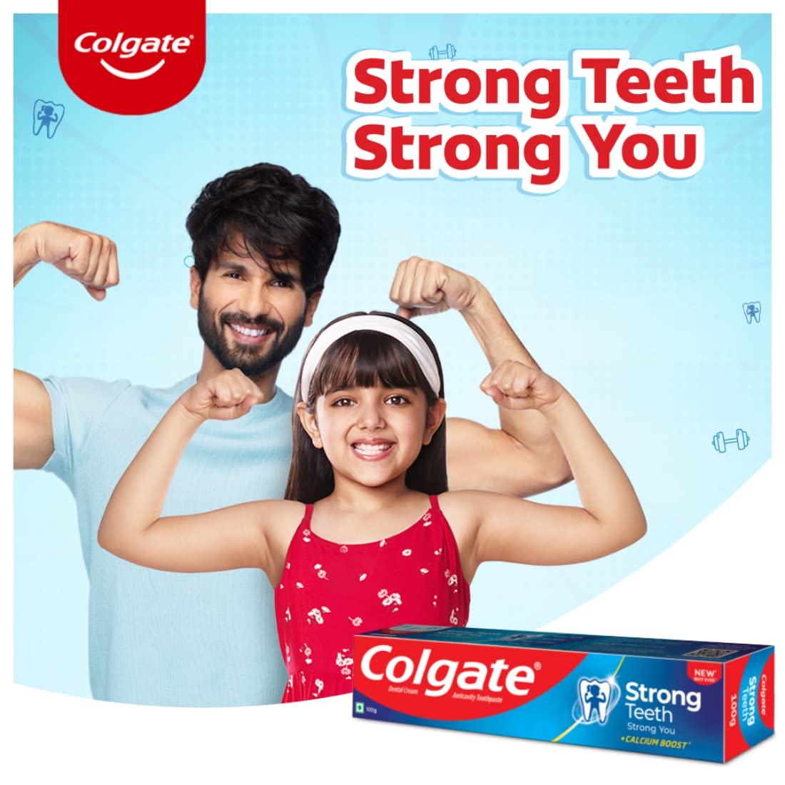 Colgate Strong Teeth Cavity Protection Toothpaste, Colgate Toothpaste with Calcium Boost, 500gm Saver Pack, India's No.1 Toothpaste & Colgate Visible White O2 Toothbrush - 2pcs