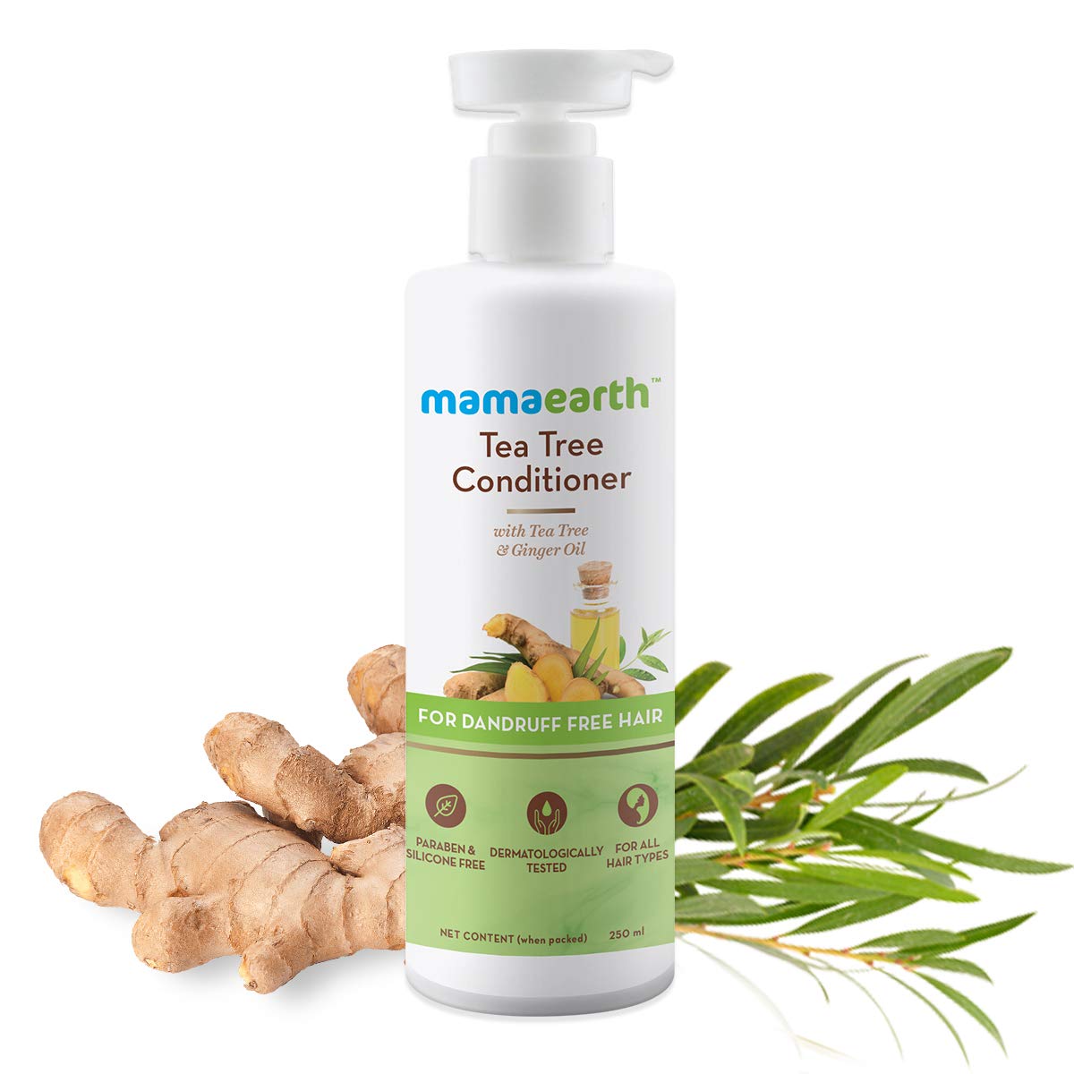 Mamaearth Anti Dandruff Conditioner, With Tea Tree & Ginger Oil, For Dandruff Free Hair 250 Millilitres