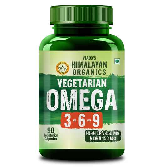 Vlado's Himalayan Organics Omega 3 6 9-2000mg/Serving I Vegetarian Omega 3 I Source from Flax Seed I Support Muscle,Bone,Heart & Skin - No Fish Burps Oil Used Capsules for Men & Women- 90 Capsules
