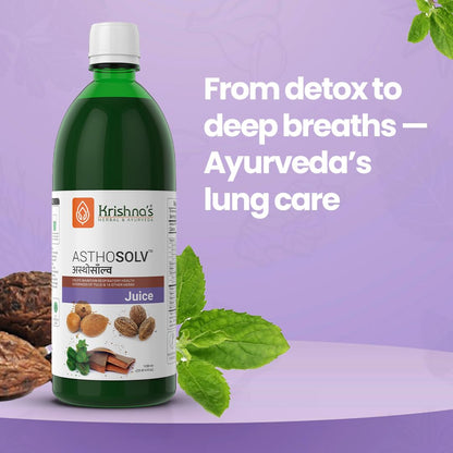 Krishna's Asthosolv Juice - Goodness of Tulsi and 16 other Herbs - Help Maintain Respiratory Health - 1000 ml