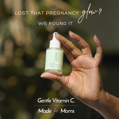 Orimii C-Glow Booster Serum - 3% Vitamin C - SPF 15 - Pregnancy-Safe Brightening & Hydrating Face Serum with Elderberry & Tahitian Gardenia for Even Skin Tone & Daily Sun Protection - Fragrance Free - 30ml