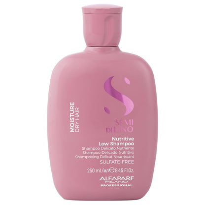 ALFAPARF MILANO Professional Moisture Nutritive Shampoo For Dry & Frizzy Hair - Sufate, Paraben And Paraffin Free, Treated Hair With Vitamin E, Repairs Frizzy Hair (250Ml)