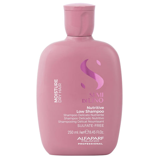 ALFAPARF MILANO Professional Moisture Nutritive Shampoo For Dry & Frizzy Hair - Sufate, Paraben And Paraffin Free, Treated Hair With Vitamin E, Repairs Frizzy Hair (250Ml)