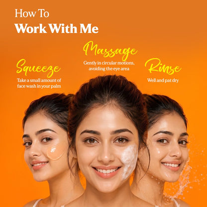 WOW Skin Science Brightening Vitamin C & Niacinamide Face Wash|For Brighter Glow|Paraben & Sulphates Free|Face Wash for Women & Men 100 ml