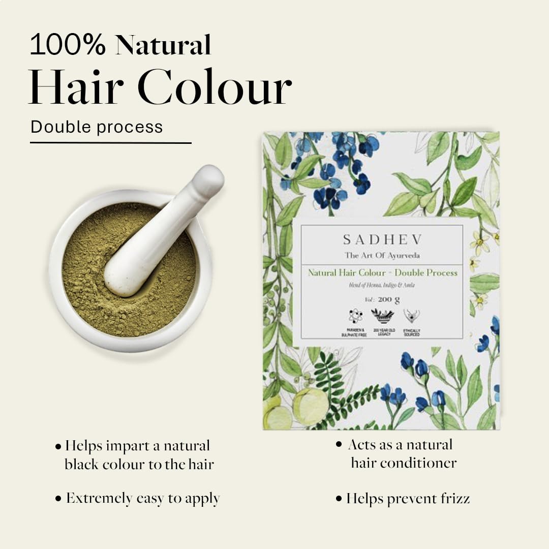 Sadhev Ayurvedic 100% Organic Plant-Based Natural Henna Powder For Hair