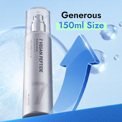 MIZON 7 Vegan Peptide Booster Serum Korean Anti-Aging Face Serum with Niacinamide & Hyaluronic Acid Hydrating Firming & Smoothing Skincare for Fine Lines & Skin Repair – 150 ml