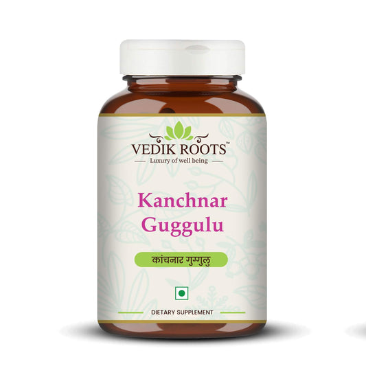 Kanchnar Guggulu - Ayurvedic Supplement For Thyroid | Hormonal Balance For Women | Reduces Joint and Muscles pain | For Swollen Lymph Nodes | 60 Tablets (Pack of 1)