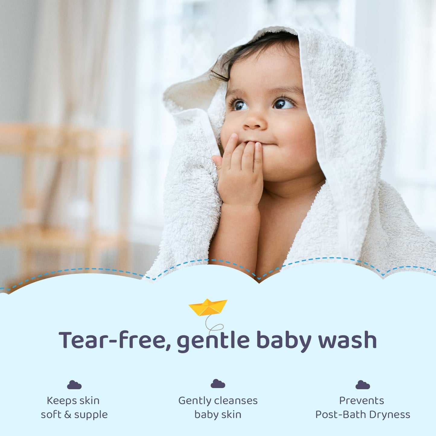 CITTA Foaming Baby Wash | Gentle Cleanser with Coconut & Aloe Vera | Tear-Free, Soap-Free & pH Balanced | Dermatologist Tested Natural Baby Body Wash That Moisturizes Skin | Tender Care Formula | 150ml | Milky Soft