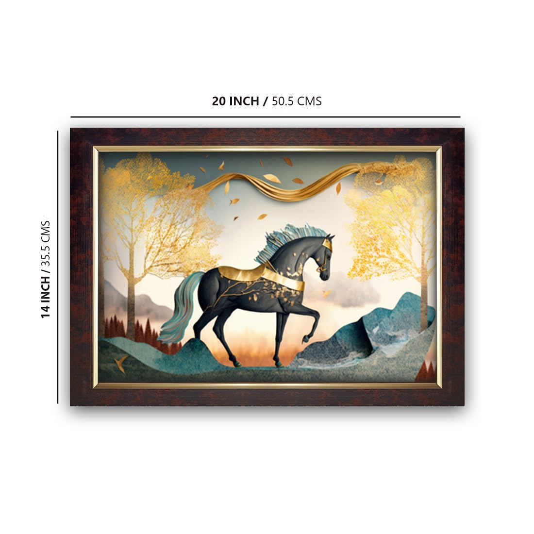 Premium Sparkle Lamination, Horse Scenery Photo Frame, Copper Gold, 14x20 Inch 22340