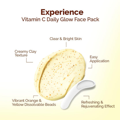 Mamaearth Vitamin C Daily Glow Face Pack with Vitamin C & Turmeric for Illuminating Skin - 100 g | Brightens Skin & Gives Natural Glow | Free From Harmful Chemicals