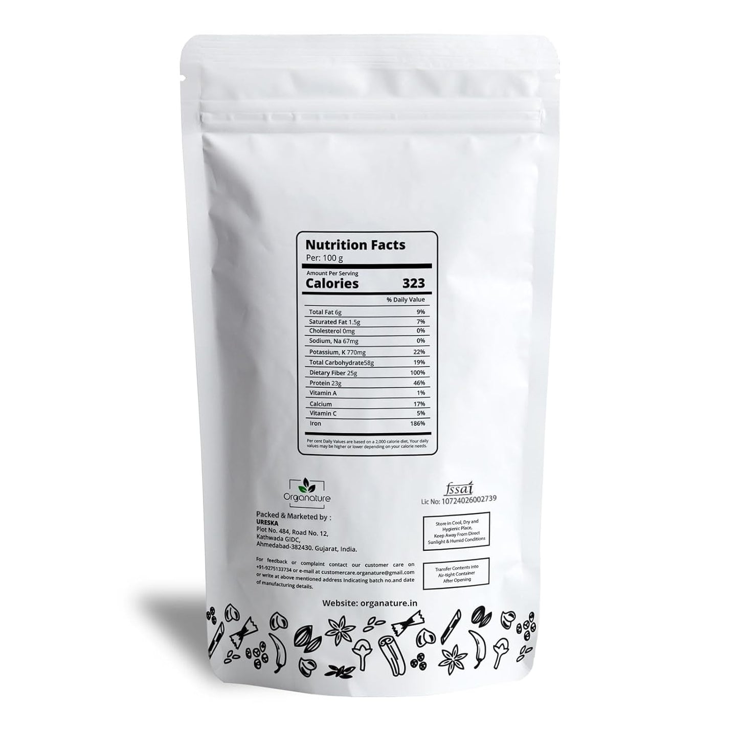 Organature Whole Methi (Fenugreek) 350 Gram-Natural Dried & Indian Spices & Masala|Methi Dana, Whole Fenugreek Seeds, No Artificial Colours & Preservatives