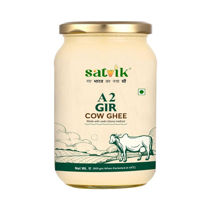 SATVIK PURE GHEE A2 Gir Cow Ghee 1 Litre Churned From Vedic Bilona Method Bilona Ghee A2 Cow Desi Ghee 1 Litre,1.49 Kilograms
