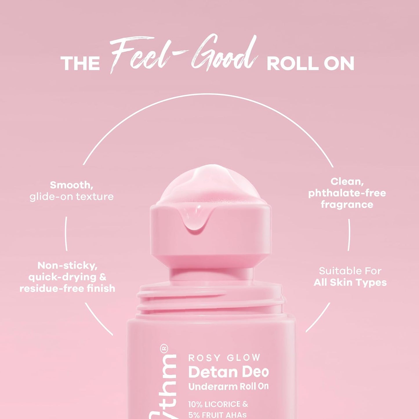 Earth Rhythm 5% AHA Detan Underarm Rollon Reduces Pigmentation Citrus Fresh No Aluminium - Detan Deo
