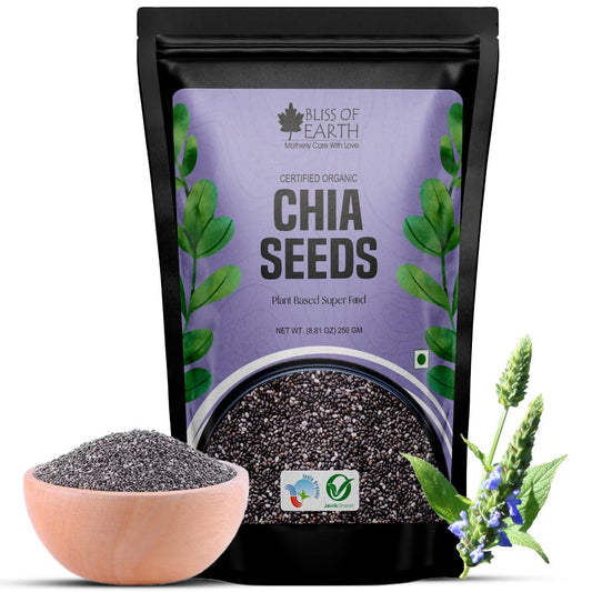 Bliss of Earth Chia Seeds 250 gm | Raw Superfood with Omega & Fiber | Natural Chia Seeds for Daily Nutrition & Wellness Support