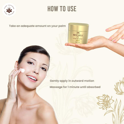 Clear balance Saargol Night Cream - Infused With Niacinamide, And Saffron Extract For Brighter Skin | Almond Oil, Vitamin A & C For All Skin Types | Men And Women | 50G