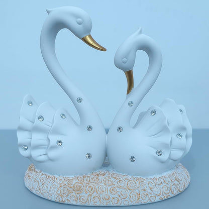 Ceramic Swan Statue for Home Decor - Aesthetic Showpiece - Decorative Sculpture for Home Decor & Office Decor - 16x9x18 CM