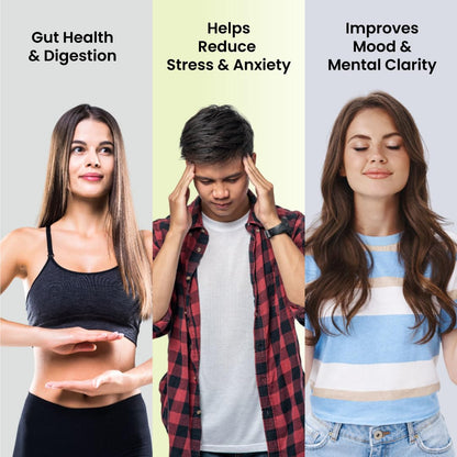 ZEROHARM Ashwagandha Probiotic Supplement | Prebiotics for Gut Health, Stress Balance, Muscle Support & Protein Absorption | 100 Billion CFU, Psyllium Husk | For Men & Women | 60 Veg Capsules