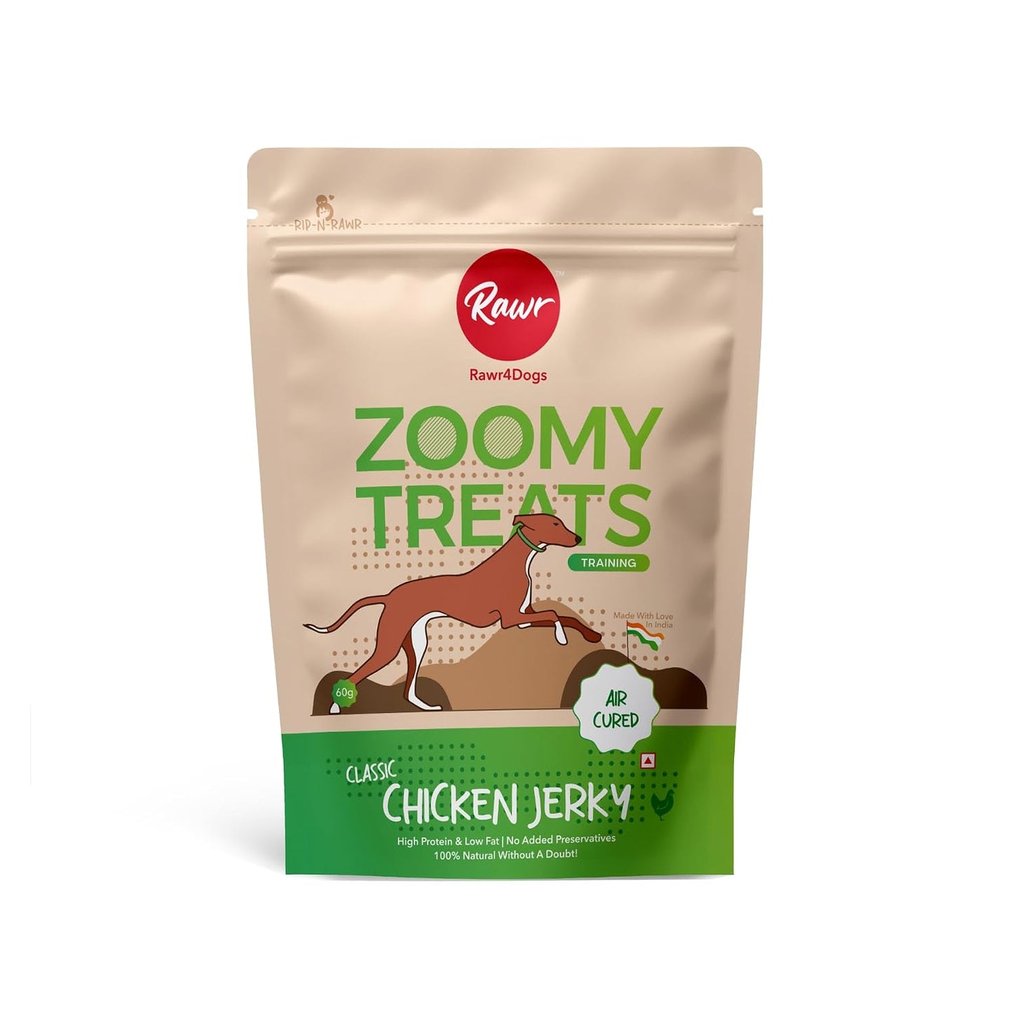 Rawr4dogs Zoomy Treats | Classic Chicken Jerky | 50gms | Training Treats | Suitable for All Ages