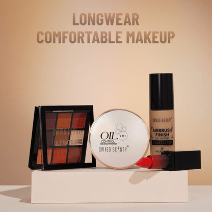SWISS BEAUTY Oily Oil Control Lightweight Compact Powder for Matte Flawless Finish | Face Makeup, Shade - Light-Medium, 20 gm |, Pink