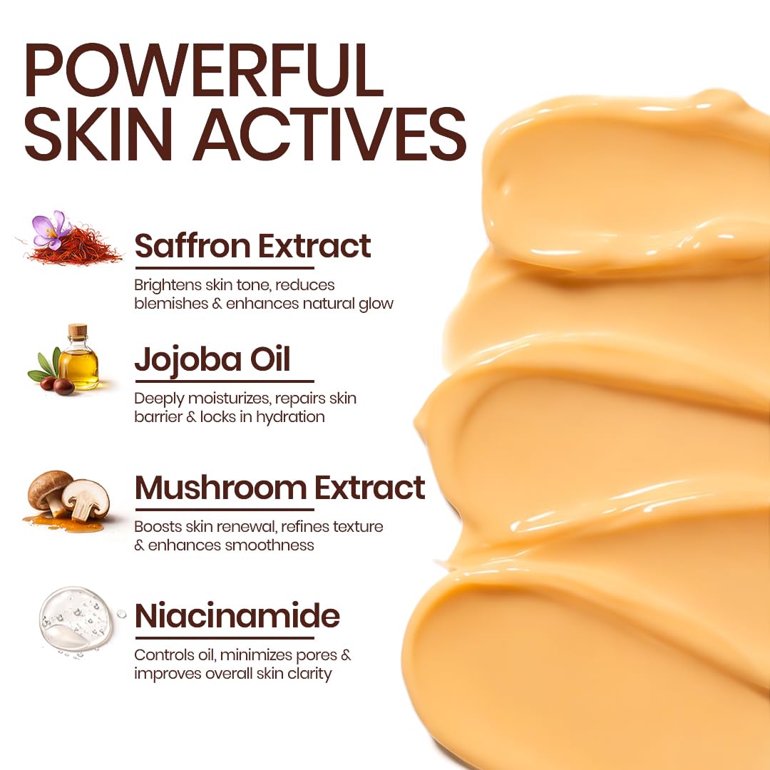 Mitchell USA Saargol Brightening Day Face Cream | With Saffron, Niacinamide & Alpha Arbutin | Hydrating Face Moisturiser for Glowing Skin | | Anti Aging Cream for Women & Men | All Skin Types | 50g