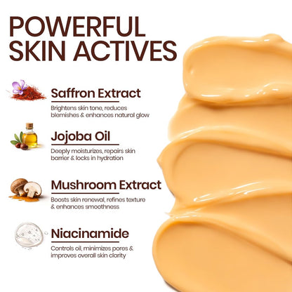 Mitchell USA Saargol Brightening Day Face Cream | With Saffron, Niacinamide & Alpha Arbutin | Hydrating Face Moisturiser for Glowing Skin | | Anti Aging Cream for Women & Men | All Skin Types | 50g
