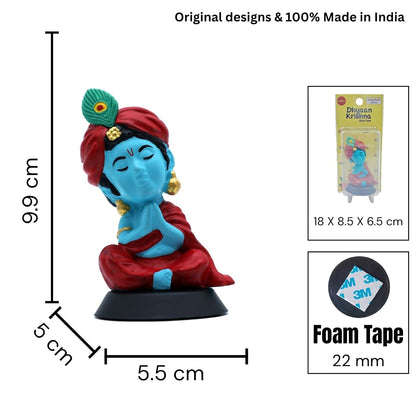 Kanha Ji Figurine Showpiece for Car Dashboard, Home Office | Krishna Murti Statue for Hindu Temple, Spiritual Decor | Gift for Devotees