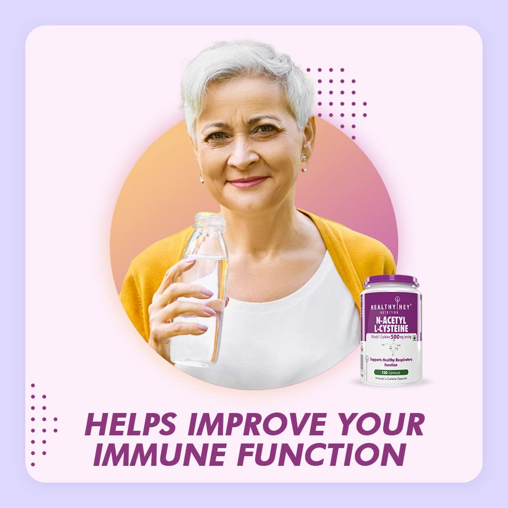 Zephivo Healthyhey Nutrition N-Acetyl L-Cysteine (NAC) - Non-GMO - Gluten Free -Pack of 120 Veg. Capsules
