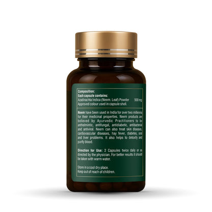 Brown supplement bottle with gold cap on a white background