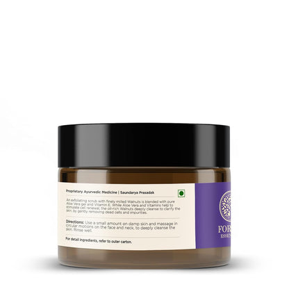 Forest Essentials Walnut Face Exfoliating Scrub For Oily Skin | Ayurvedic Tan Removal Facial Scrub | 50g