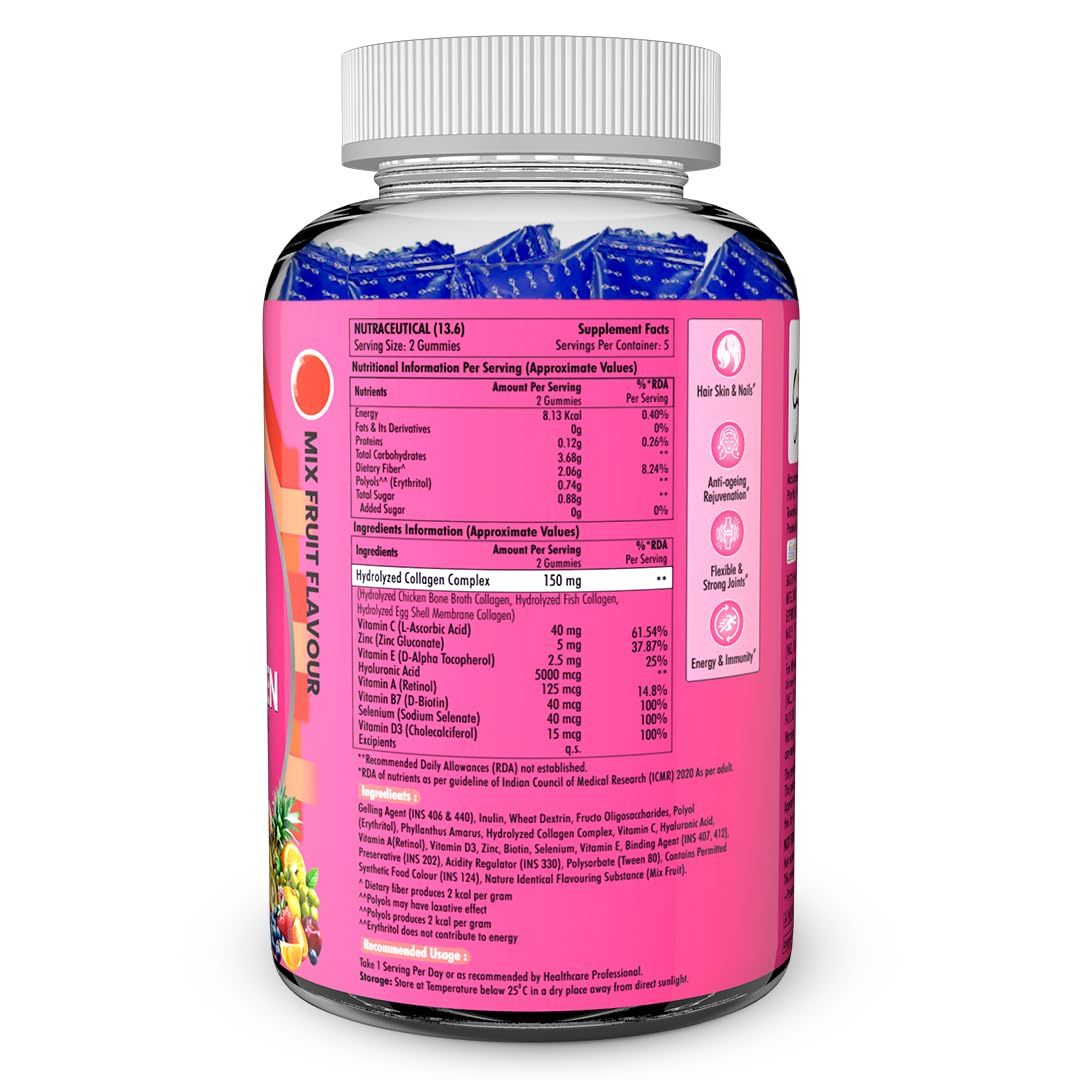 Supplement bottle with pink label on a white background