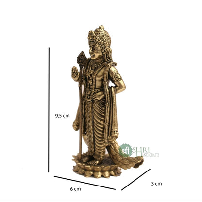 Brass 4" Lord Murugan Statue | Handcrafted Standing Kartikeya Murti Hindu God Idol Figurine Perfect for Decoration Puja & Gifting Purpose Sculpture (Weight_110gm)