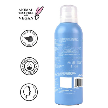 mCaffeine Sun Bath Body Sunscreen Spray SPF 50 PA +++ | In-vivo Tested | UVA & UVB Protection, Invisible, Non-Greasy | Water & Sweat Resistant Spray | By The Blues - Aquatic Woody Fragrance - 100ml