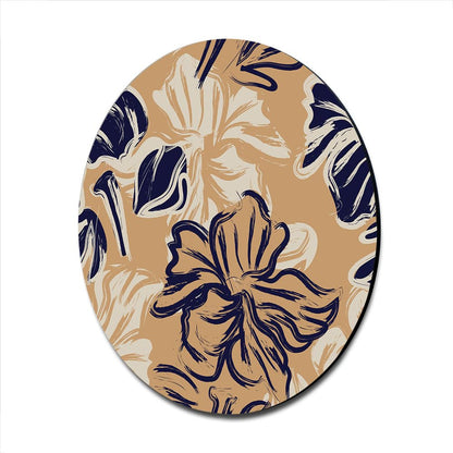 Printed MDF Wall Painting|Home Decor for Living Room, Bedroom, Office, Study (12x12inch Round) - Floral Print Botanical Tropical Abstract
