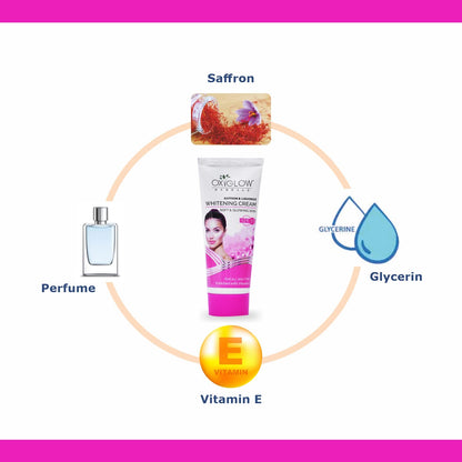 Oxyglow Herbal Saffron and Licourice Fairness Face Glow Cream for Soft and Glowing All Types of Skin SPF-15 with Vitamin E, Net. 60G (Pack)
