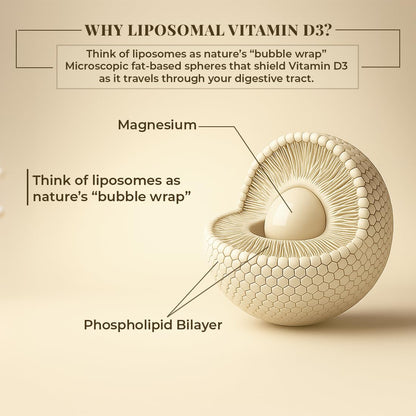 BeastLife Liposomal Vitamin D3 Plus with Vitamin A & Vitamin K2 | for Immune Support, Bone Health & Absorption | Skin Support | Calcium Utilization & Arterial Health |Max Bioavailability | 60 Capsules