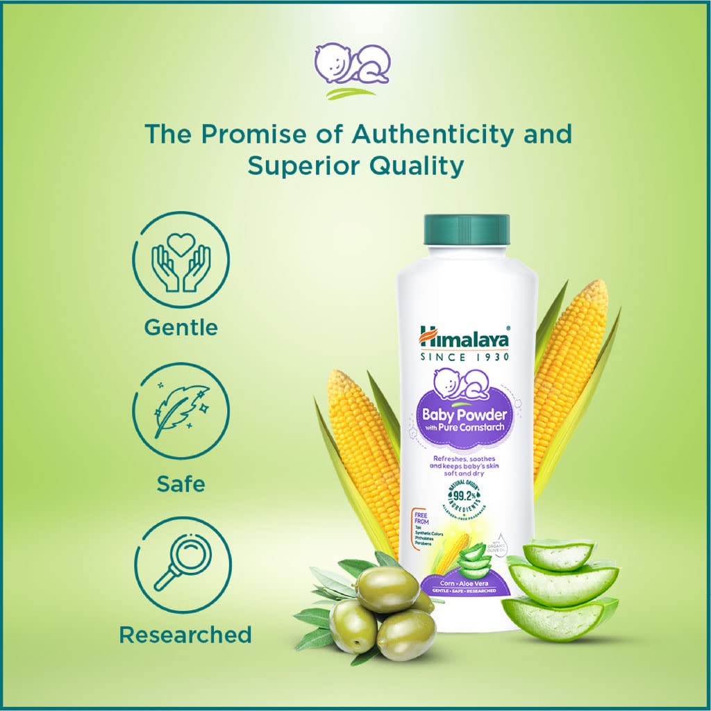 Himalaya Pure Cornstarch Baby Powder 100g | Keeps baby's skin soft and dry | Absorb excess moisture & Reduces Odour