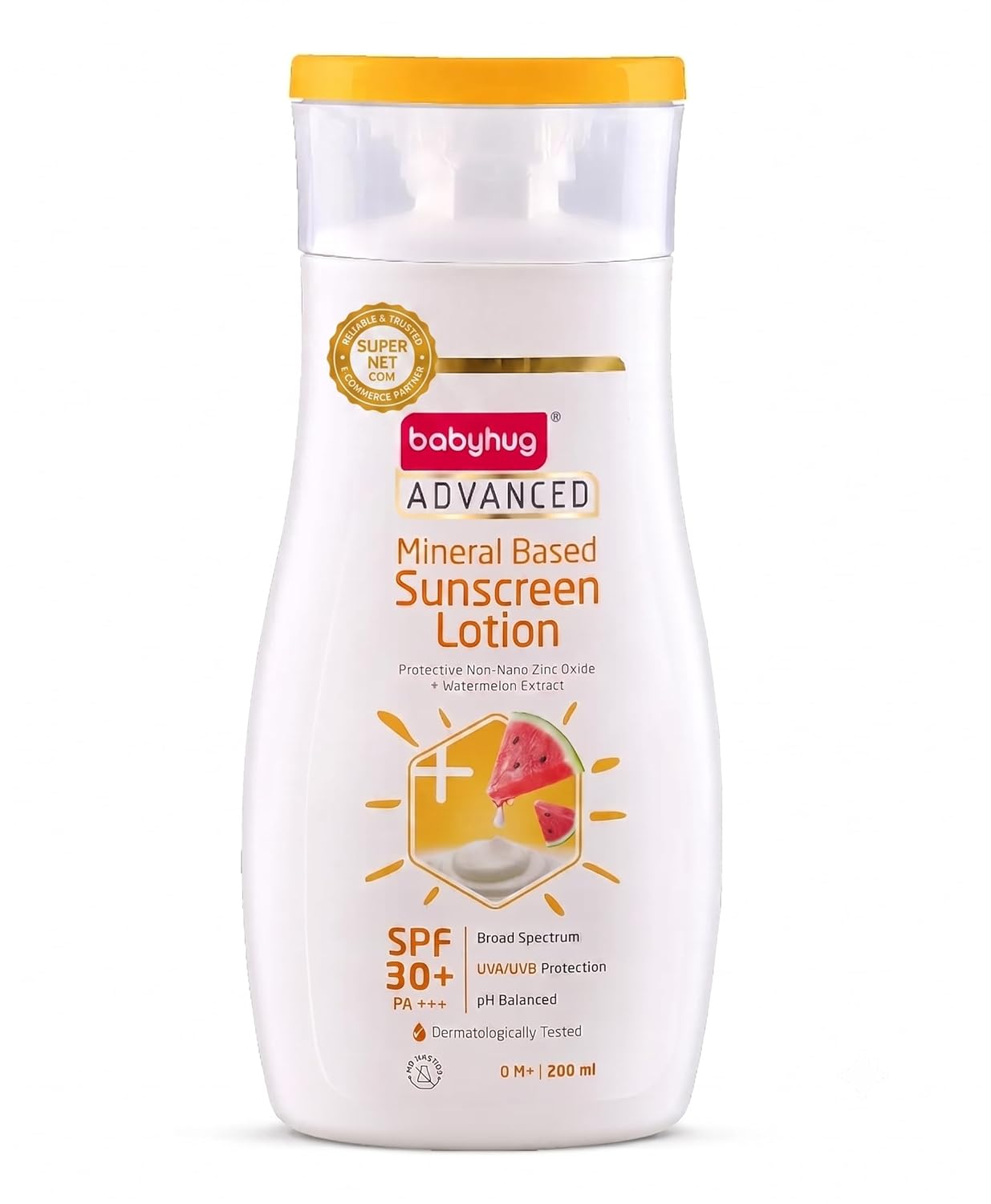 BABYHUG Advanced Mineral Based Sunscreen Lotion with SPF 30 +, PA+++,UVA/UVB Protection 200ML(Pack Of 1)
