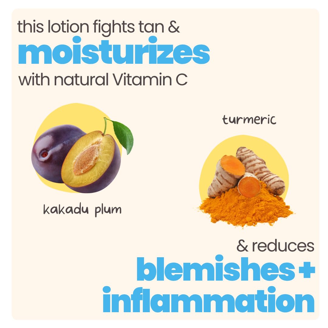 Tuco Kids Dull Skin Body Lotion, Turmeric & Kakadu Plum, 200ml | Vitamin C-Rich Kakadu Plum Reduces Tan. Shea Butter Nourishes. SLS & Paraben Free. Non-Greasy Daily Moisturizer.