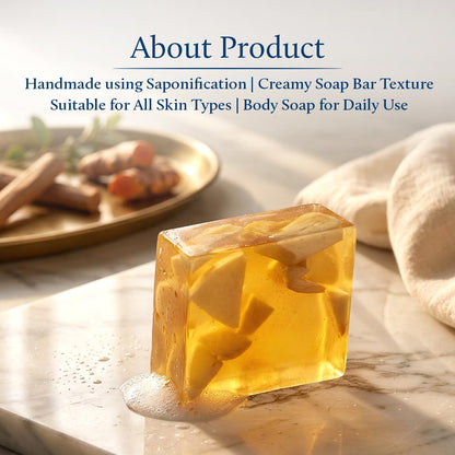 Blue Nectar Sandalwood & Turmeric Soap Bar | Deep Cleansing & Tan Removal Bath Soap for Men & Women | Glycerine soap with Kojic Acid & Glutathione | Sulphate & Paraben Free (150g)