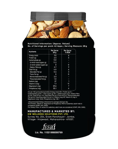 True Elements Panchmeva 1.2kg - Fasting Special Trail Mix | Premium Dry Fruits | 5 Nuts - Almonds, Cashews, Dates, Raisins, Black Currant | Dry Fruits Mix | Healthy Snacks