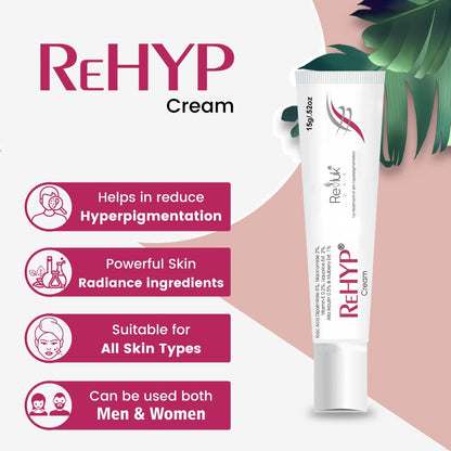Rehyp Pigmentation Cream for Women – Dark Spot Remover, Brightening Face Cream with Kojic Acid & Alpha Arbutin – Paraben-Free, Dermatologically Tested – 15g