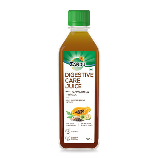 Zandu Digestive Care Juice, 500 ml, Enriched with Papaya, Triphala & Bael to improve Gut Health, Relieves Gas, Boosts Appetite, Scientifically Tested
