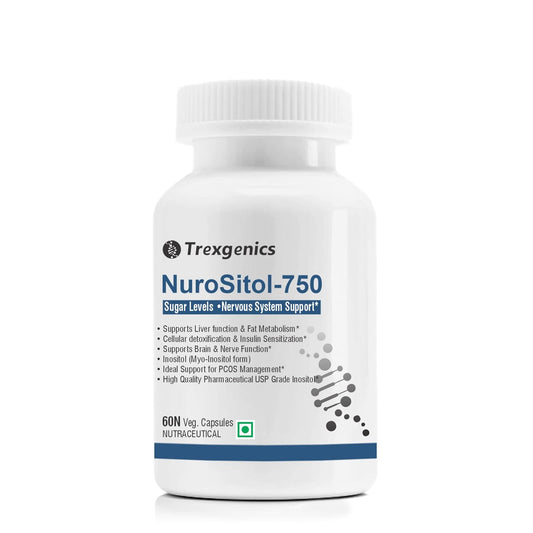 Trexegenics NuroSitol-750 supplement bottle on a white background