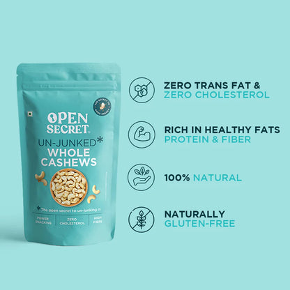 Open Secret Premium Cashew | 450g | Whole Cashew Nuts, Dry Fruits, Kaju, Cashew 450gm, Healthy Snacks, Cashews, Nutritious & Delicious, Healthy Dry Fruits, Gluten Free (Pack of 1)