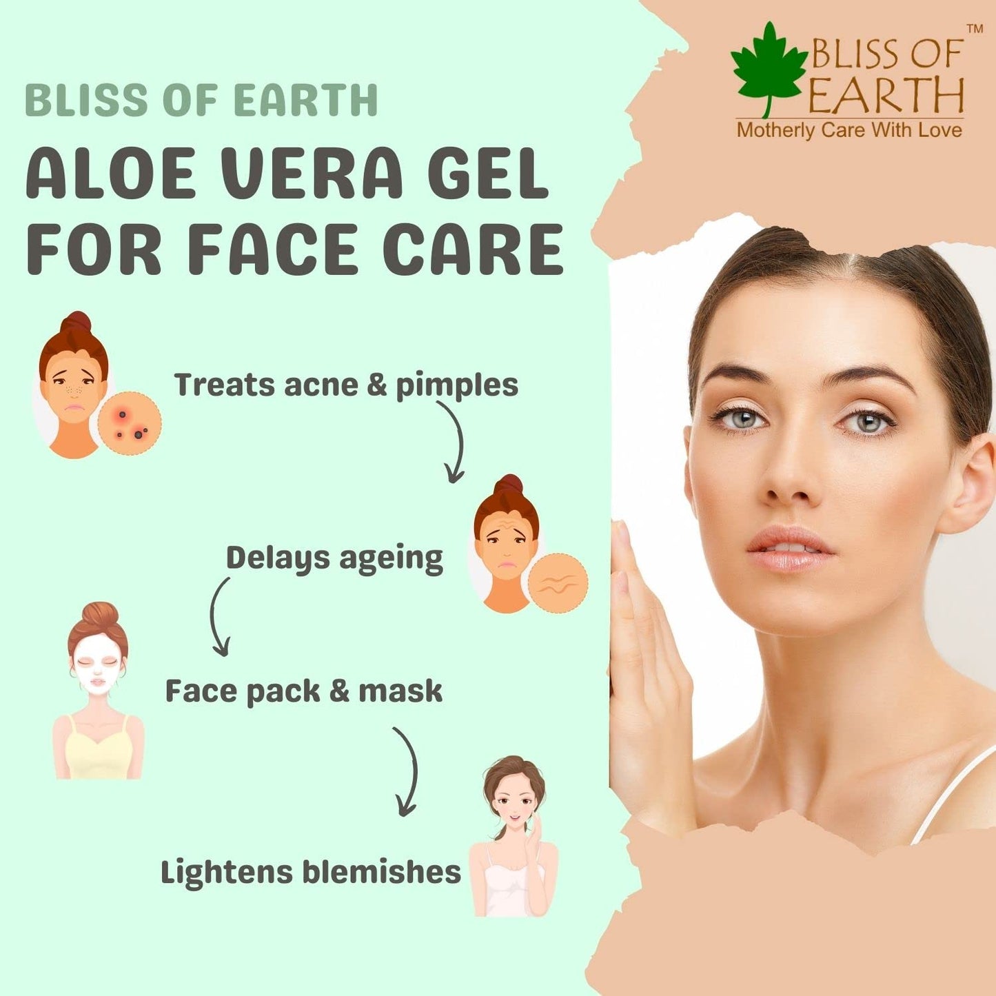 Bliss of Earth Aloe Vera Gel Pure Crystal Clear | Best For Face, Body & Hair | Effective Cooling, Soothing & Hydrating | Colour and Fragrance free Alcohol and Paraben Free | 1 KG