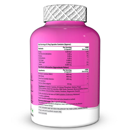 Pink supplement bottle with label on a white background