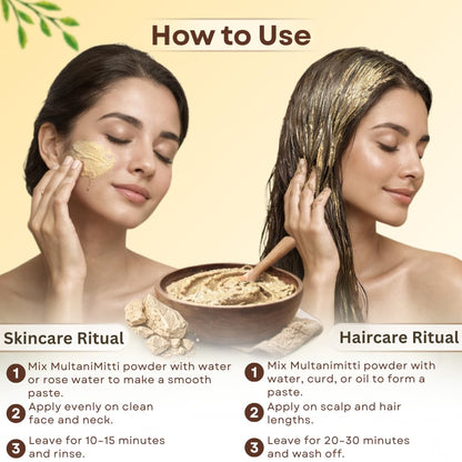 Smartdrops Multani Mitti Powder for Hair and Skin Care Fullers Earth Face Pack Hair Pack and DIY Beauty Routine Powder | 100g (Pack-1)