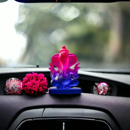 Ganesha Idol for Car Dashboard | Beautiful Ganesh Murti for Home Temple | Ganpati Figurine Statue Showpiece Sculpture for Office Desk (Purple)