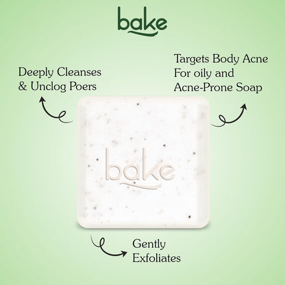BAKE 2% Salicylic Acid Soap (2 pcs) Scrub Treatment with Niacinamide for Body & Back Acne, Reduces Strawberry Legs | Fades Dark Spots | Non Drying Formula | Soap For Men & Women | 100g x 2 (100 g (Pack of 2))