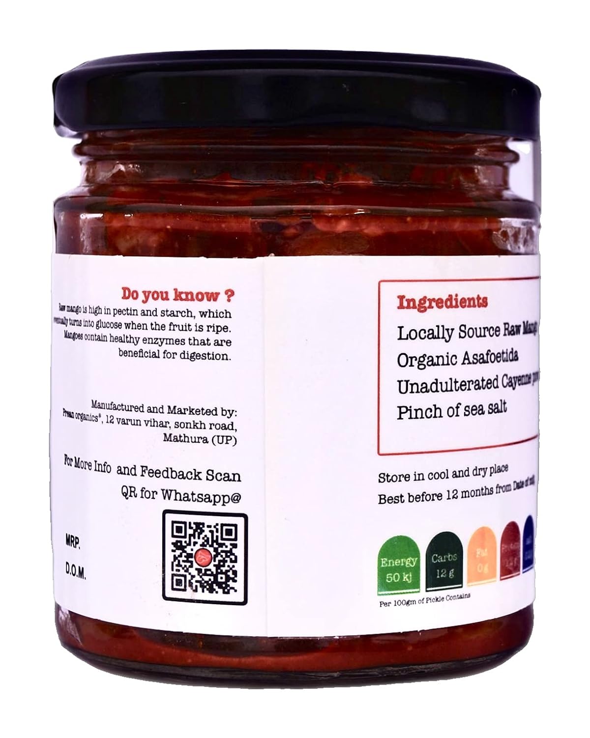 tasty tongue' Heeng Wala Kacche Aam ka teekha Achar/Hing ki Achari (Spicy Asafoetida-Raw Mango Pickle), Traditional, 100% Oil-Free, preservatives-free, Sun dried, Certified